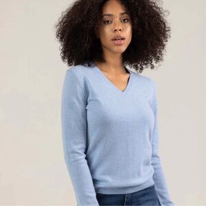 Gobi Blue Cashmere Sweater Light Baby Blue Classy
